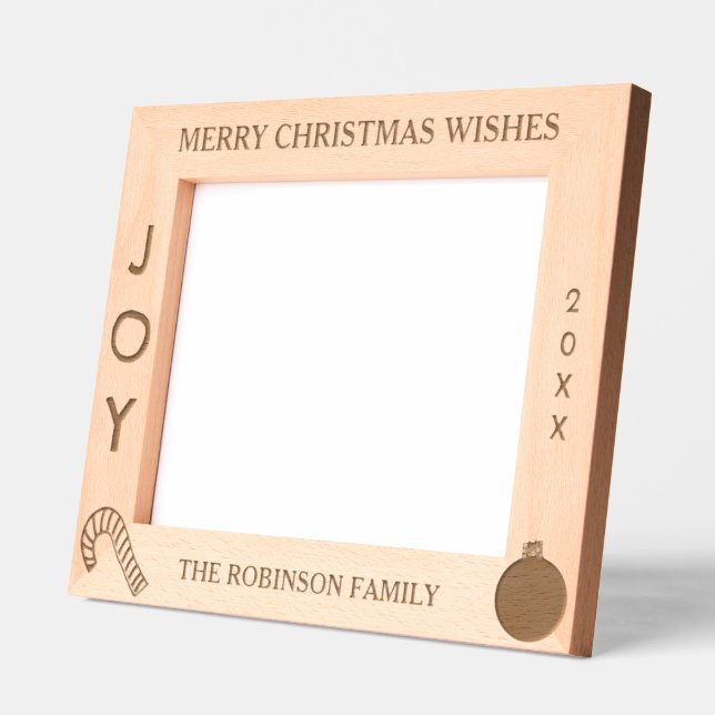Merry Christmas Joy Name 10 x 8 Photo Engraved Frames (Left)