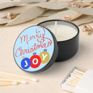 Merry Christmas Joy Ornaments Mini Candle Favors