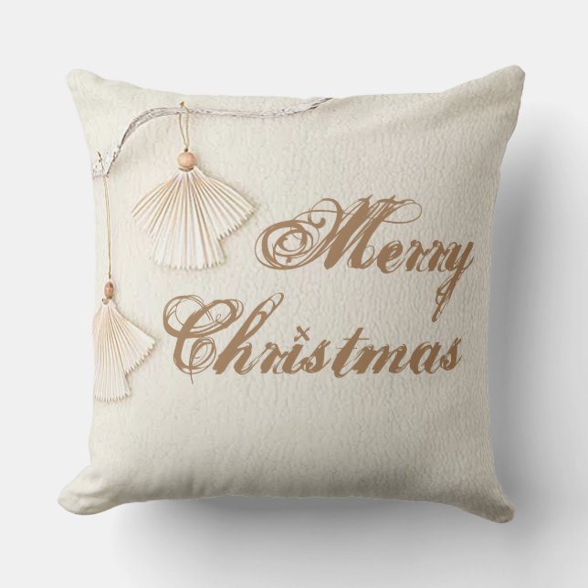Merry Christmas/Joyeux Noel Throw Pillow (Front)