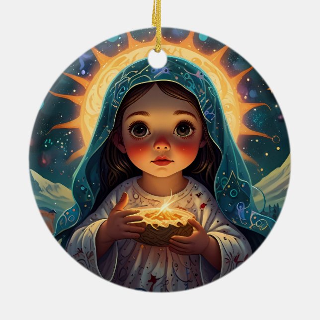 Merry Christmas Joyful Season Ceramic Ornament (Back)