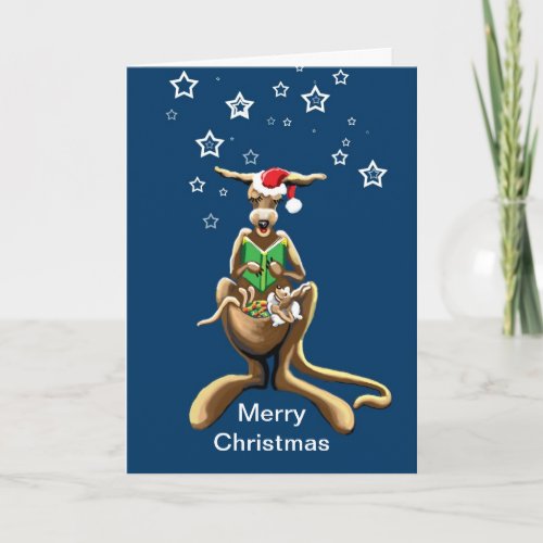 Merry Christmas kangaroo and joey Holiday Card