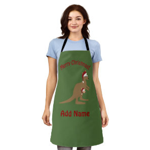 Merry Christmas Kangaroos Apron