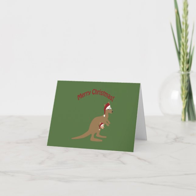 Merry Christmas Kangaroos Holiday Card (Front)