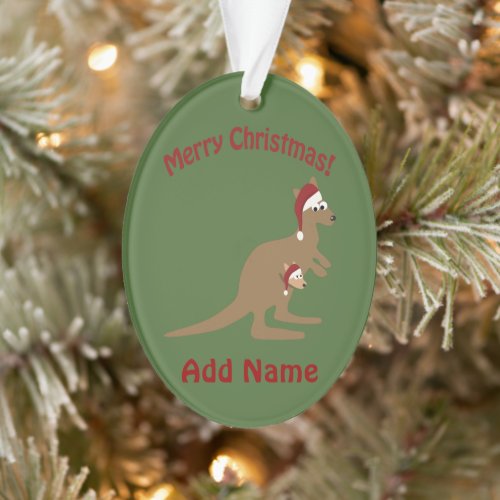 Merry Christmas Kangaroos Ornament