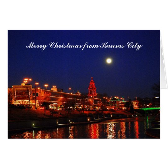 Merry Christmas Kansas City Full Moon Plaza Card