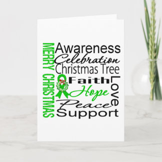 Merry Christmas Kidney Cancer Ribbon Collage Holiday Card