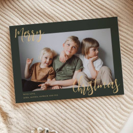 Merry Christmas Kids Photo Holiday Card