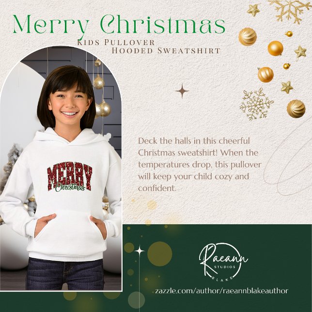 Merry Christmas Kid's Pullover Hooded Sweatshirt (Creator Uploaded)