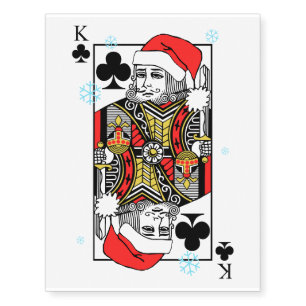 Merry Christmas King of Clubs Temporary Tattoos