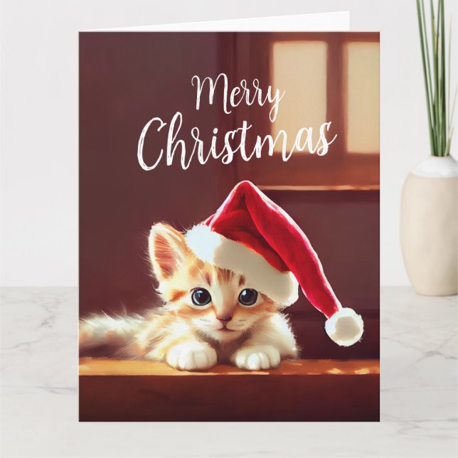Merry Christmas Kitten Card (Front)