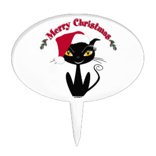 Merry Christmas Kitty Cat Cake Topper