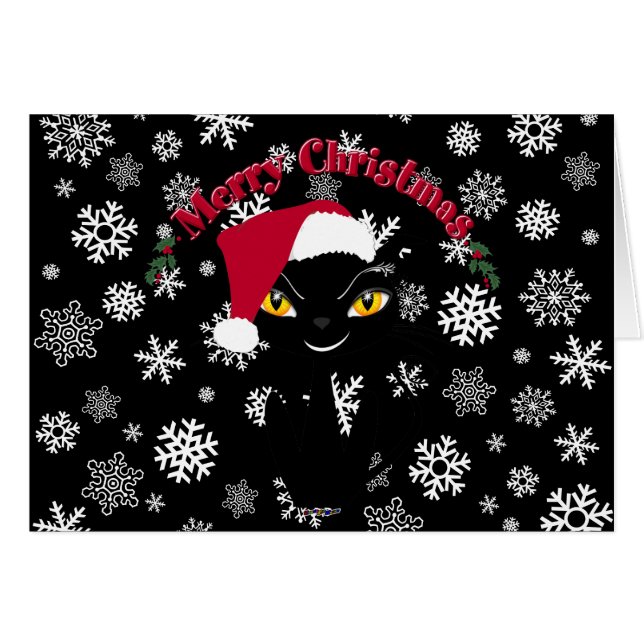 Merry Christmas Kitty Cat Cards (Front Horizontal)