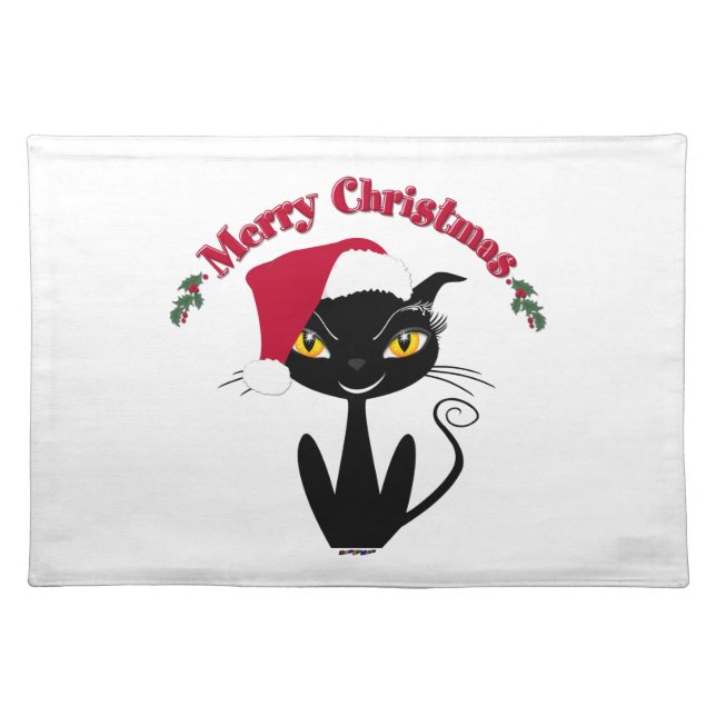 Merry Christmas Kitty Cat Placemat (Front)