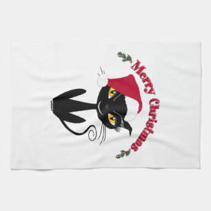 Merry Christmas Kitty Cat Towel