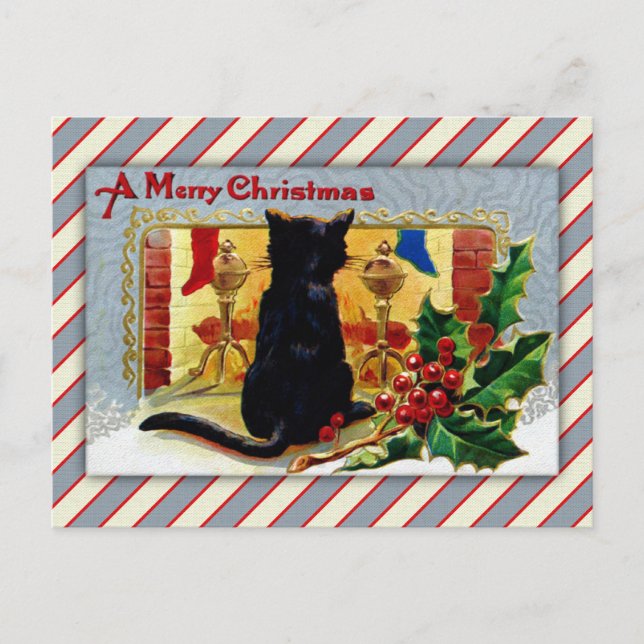 Merry Christmas Kitty Holiday Postcard (Front)