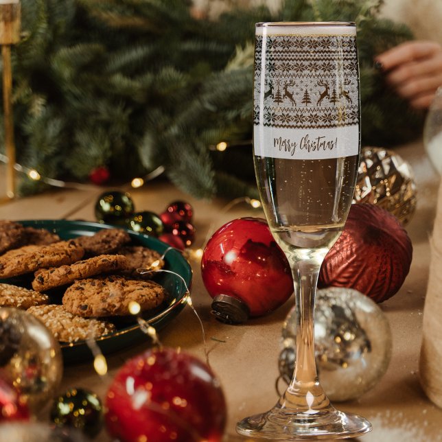Merry Christmas knitted Christmas Sweater Pattern  Champagne Flute (Creator Uploaded)