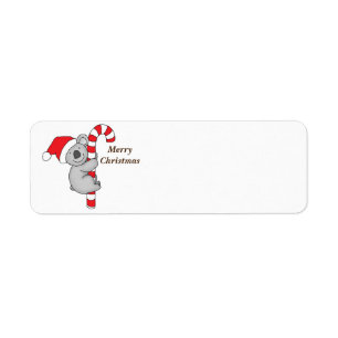 Merry Christmas Koala Bear Label