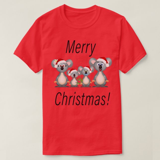 Merry Christmas Koala white  T-Shirt (Design Front)