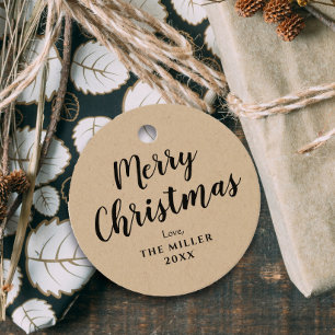 Merry Christmas Kraft Gift Favor Tags