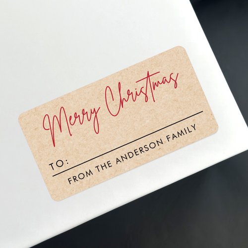 Merry Christmas Kraft paper look to from gift tag