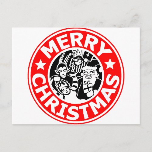 Merry Christmas Krampus Logo Holiday Postcard