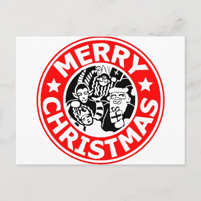 Merry Christmas Krampus Logo Holiday Postcard (Front)