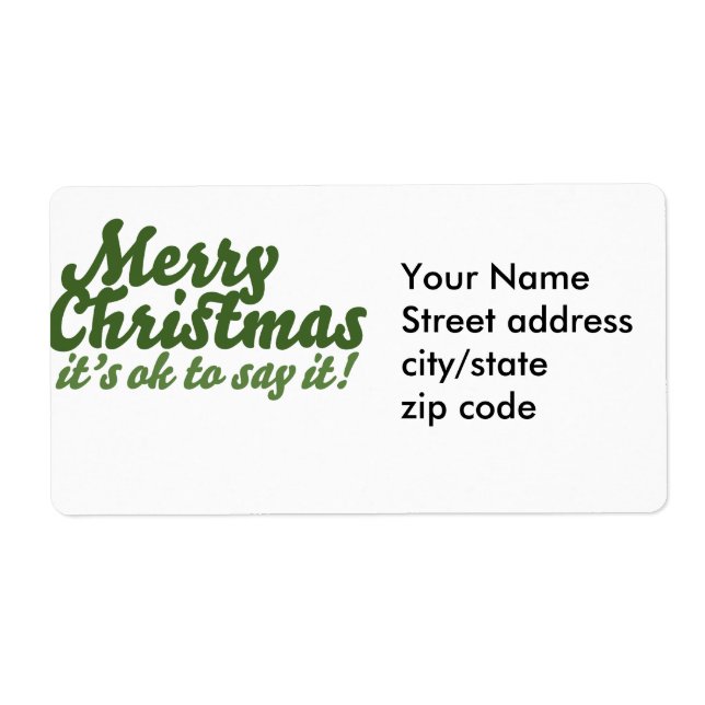 Merry Christmas Label (Front)