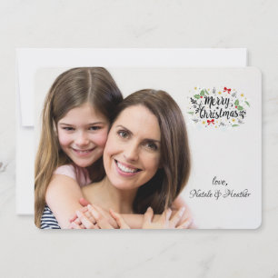Merry Christmas Label Photo Holiday Card