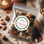 Merry Christmas Labels, Gift Tags, Holiday Treat Classic Round Sticker<br><div class="desc">Use these stickers for gifting treats to friends,  customers,  and neighbors this holiday season.</div>