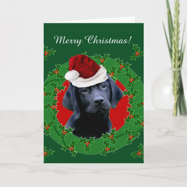 Merry Christmas Labrador greeting card (Front)