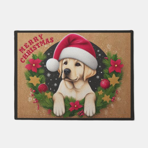 Merry Christmas Labrador Retriever Dog Xmas Doormat