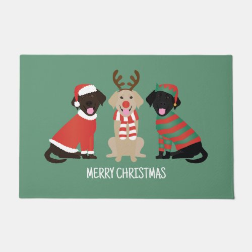 Merry Christmas Labrador Retriever Dogs Doormat