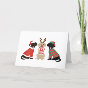 Merry Christmas Labrador Retriever Dogs Holiday Card