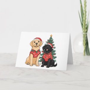 Merry Christmas Labrador Retriever Dogs Holiday Card