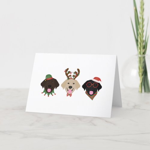 Merry Christmas Labrador Retriever Dogs Holiday Card