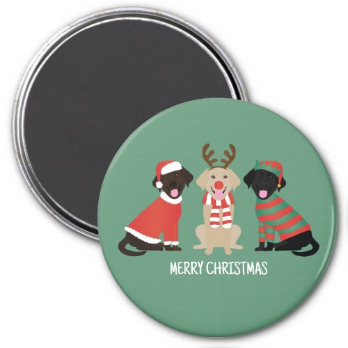 Merry Christmas Labrador Retriever Dogs Magnet