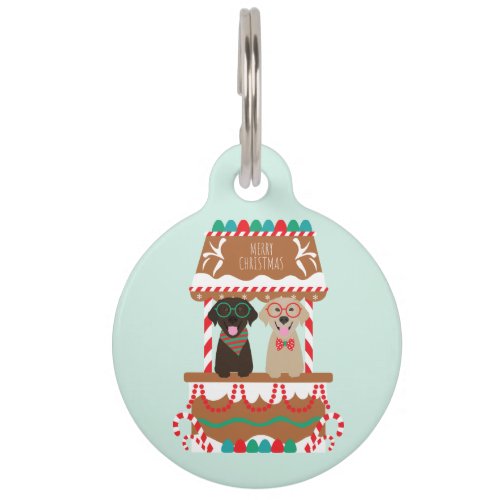 Merry Christmas Labrador Retriever Dogs Pet ID Tag