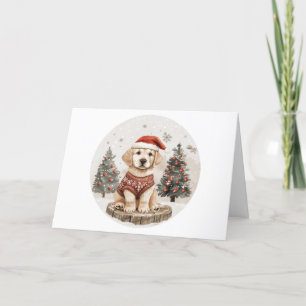 Merry Christmas Labrador Retriever Puppy Holiday Card
