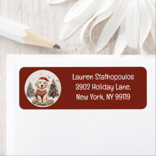 Merry Christmas Labrador Retriever Puppy Label