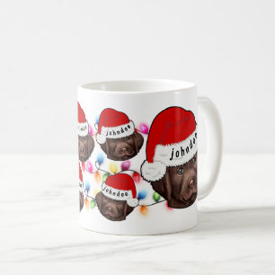 Merry Christmas Labrador Retriever Santa Hat Cute Coffee Mug