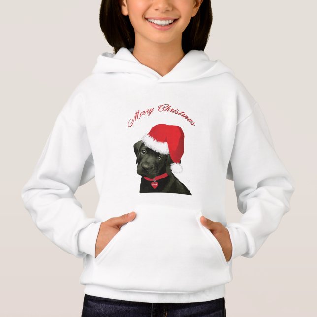 Merry Christmas Labrador Santa Hat Hoodie (Front)