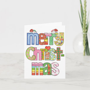 Merry Christmas Ladybug Letters Card
