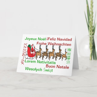 Merry Christmas Languages Card