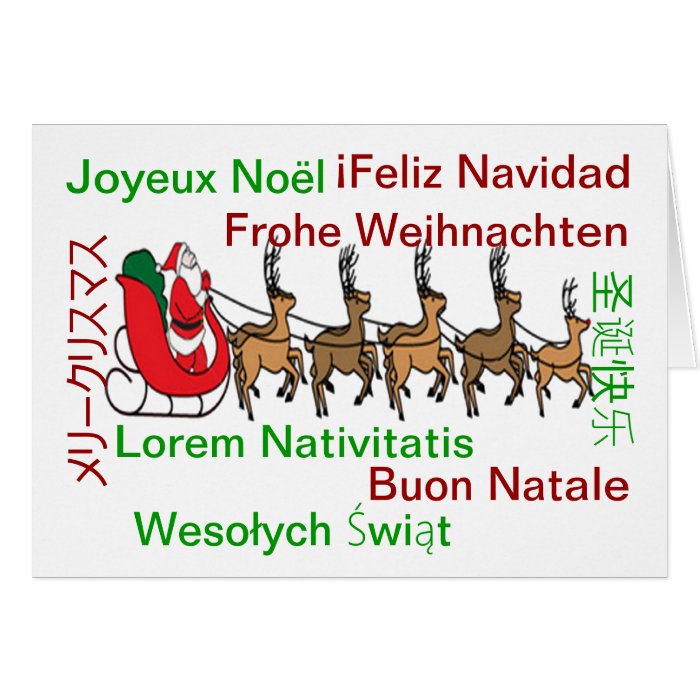 Merry Christmas Languages Card