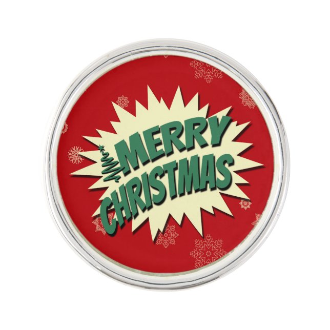 Merry Christmas Lapel Pin (Front)