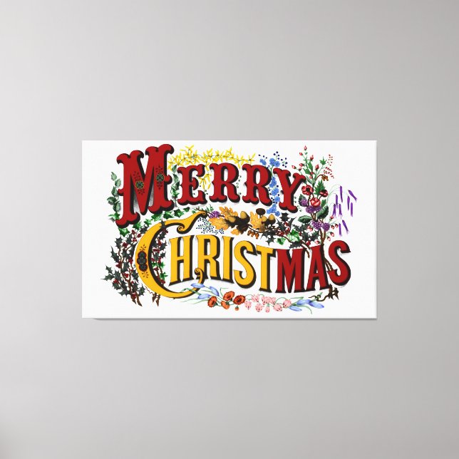 Merry Christmas Large Canvas Print - Customize (Front)