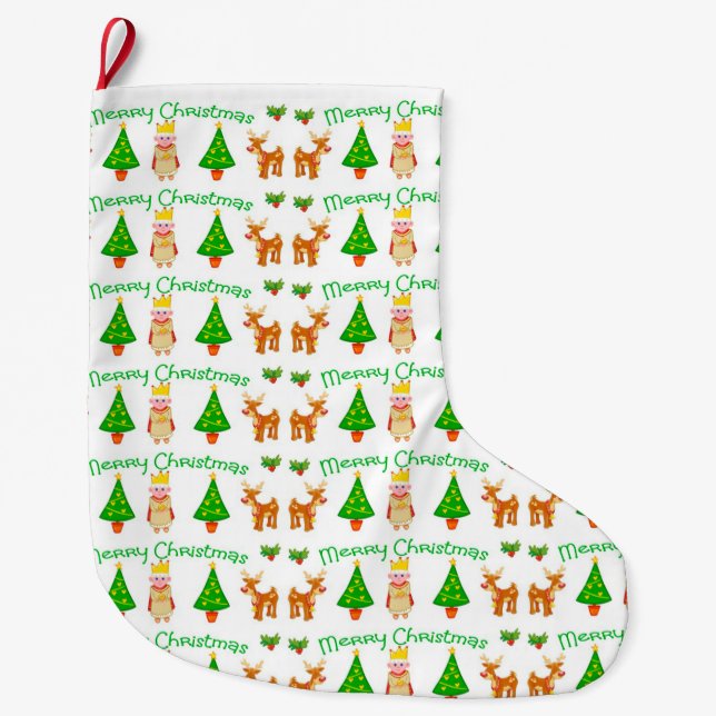 Merry Christmas Large Christmas Stocking (Front)