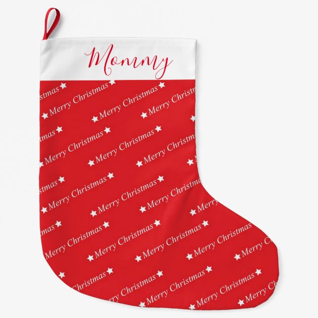 Merry Christmas Large Christmas Stocking (Front)