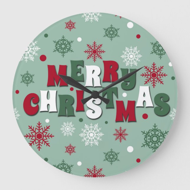 Merry Christmas Large Clock (Front)