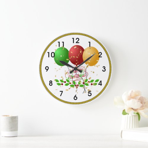 Merry Christmas Large Clock